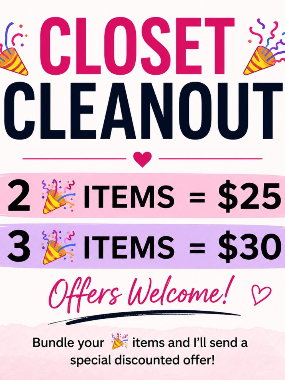 🎉🎉 CLOSET CLEANOUT SALE 🎉